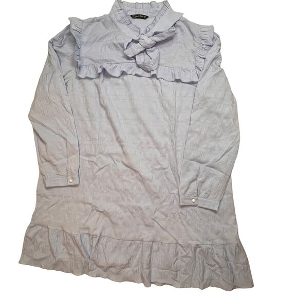 Simplee Plus Dress 3X Light Blue Coquette Cottagecore Lagenlook Fairy Trapeze - Picture 9 of 13